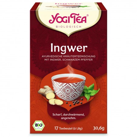 Ingvera tēja ar pipariem Ingvers, Yogi Tea, organiska, 17 paciņas