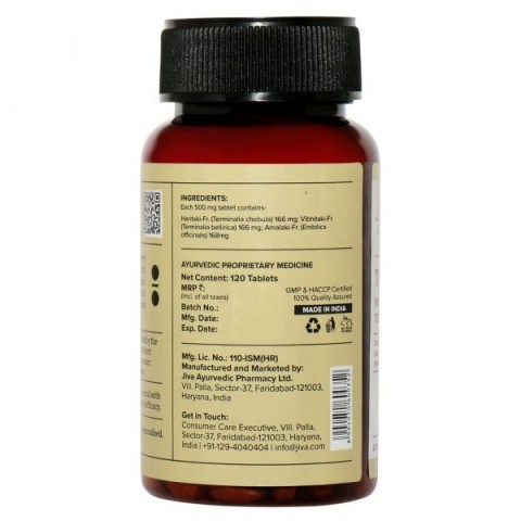 Uztura bagātinātājs Triphala, Jiva Ayurveda, 120 tabletes