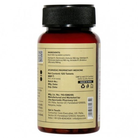 Uztura bagātinātājs Triphala, Jiva Ayurveda, 120 tabletes