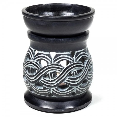 Melns ēterisko eļļu iztvaicētājs Celtic Knot no ziepjakmens