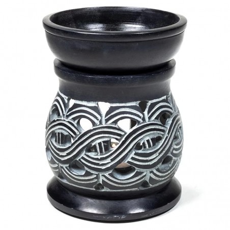 Melns ēterisko eļļu iztvaicētājs Celtic Knot no ziepjakmens