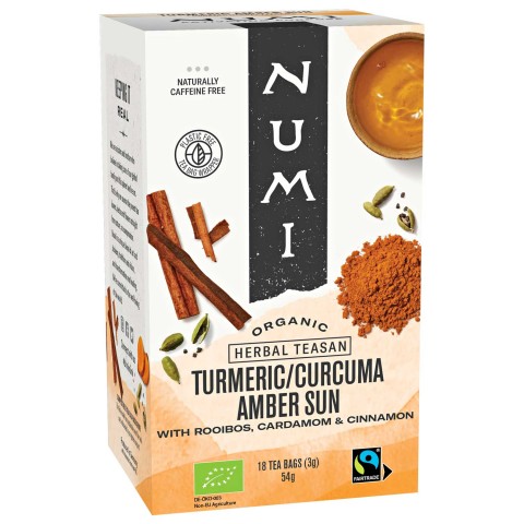 Amber Sun Rooibos kurkuma tēja, organiska, Numi tea, 18 maisiņi