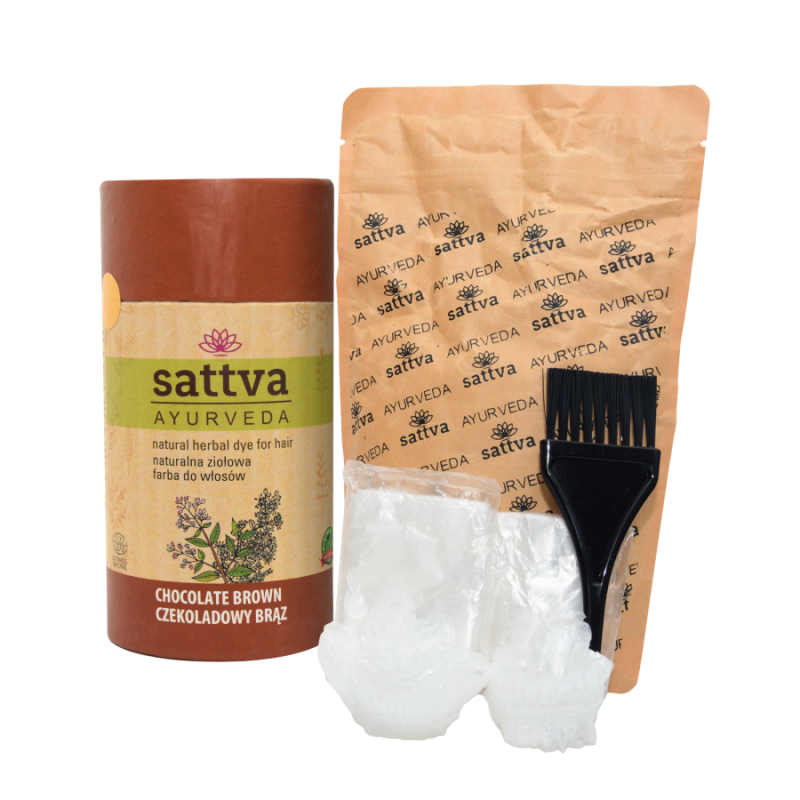 Herbal hair dye Chocolate Brown, Sattva Ayurveda, 150g