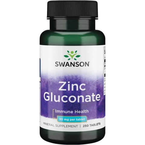 Глюконат цинка, Swanson, 30 мг, 250 капсул