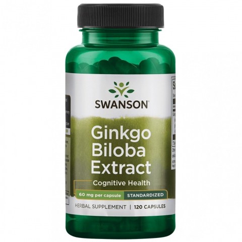 Standardized extract Ginkgo Biloba, Swanson, 60mg, 120 capsules