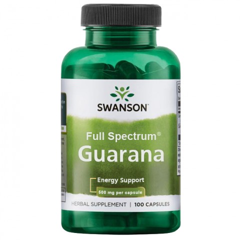 Uztura bagātinātājs Guarana, Swanson, 500mg, 100 kapsulas