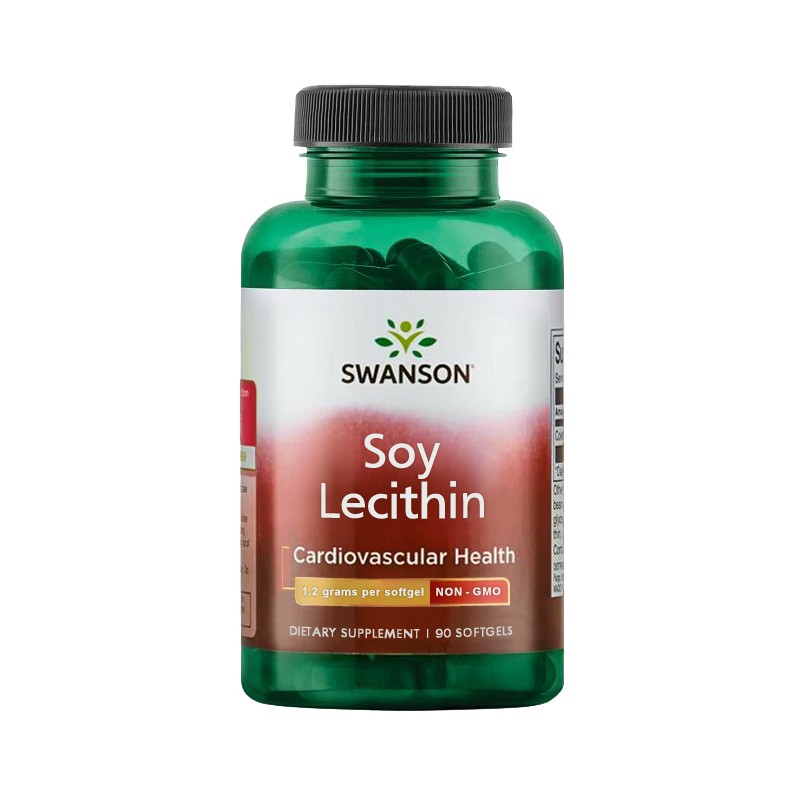 Lecitīns bez ĢMO Sojas lecitīns, Swanson, 1200mg, 90 kapsulas