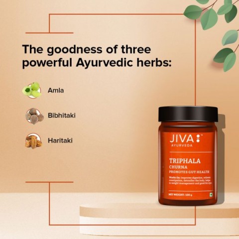 Ājurvēdas trīs augļu pulvera maisījums Triphala Churna, Jiva Ayurveda, 100g