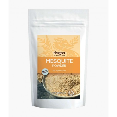 Mesquite pupiņu pulveris-saldinātājs Mesquite, organisks, Dragon Superfoods, 100g