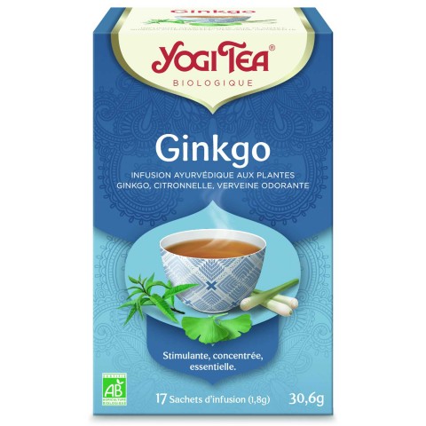 Garšvielu tēja Ginkgo Klarer Geist, Yogi Tea, organiska, 17 maisiņi