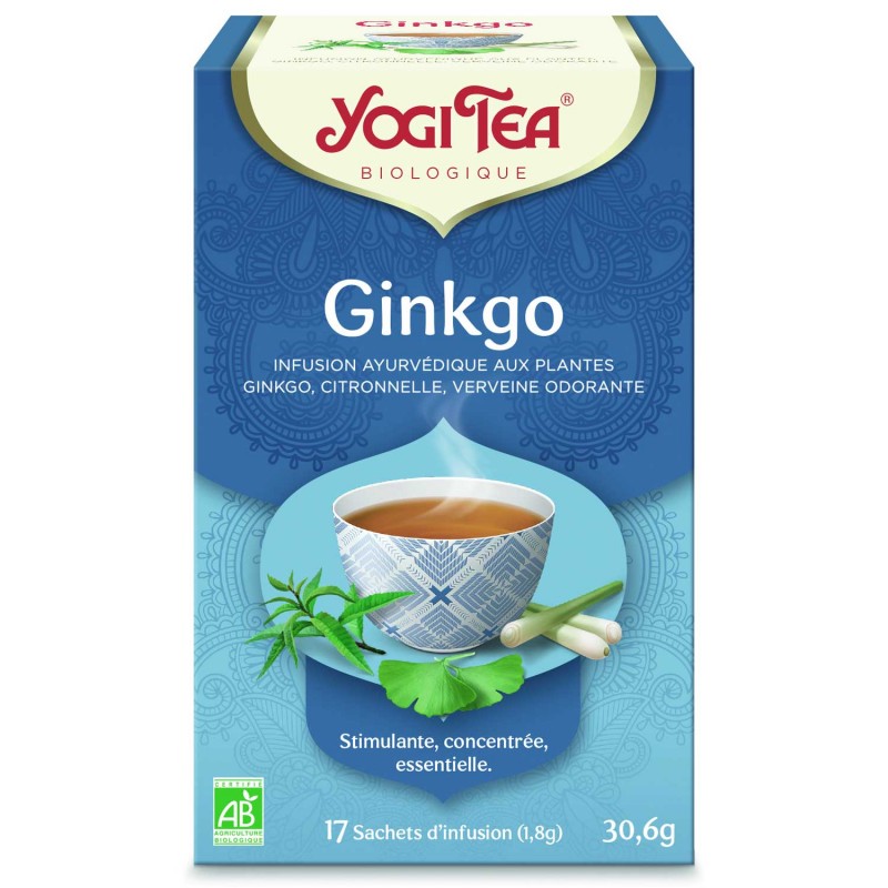 Garšvielu tēja Ginkgo Klarer Geist, Yogi Tea, organiska, 17 maisiņi