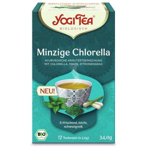 Spiced tea with peppermint Minty Chlorella, Yogi Tea, organic, 17 bags
