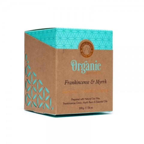Aromātiskā sojas vaska svece Frankincense & Myrrh, Organic Goodness