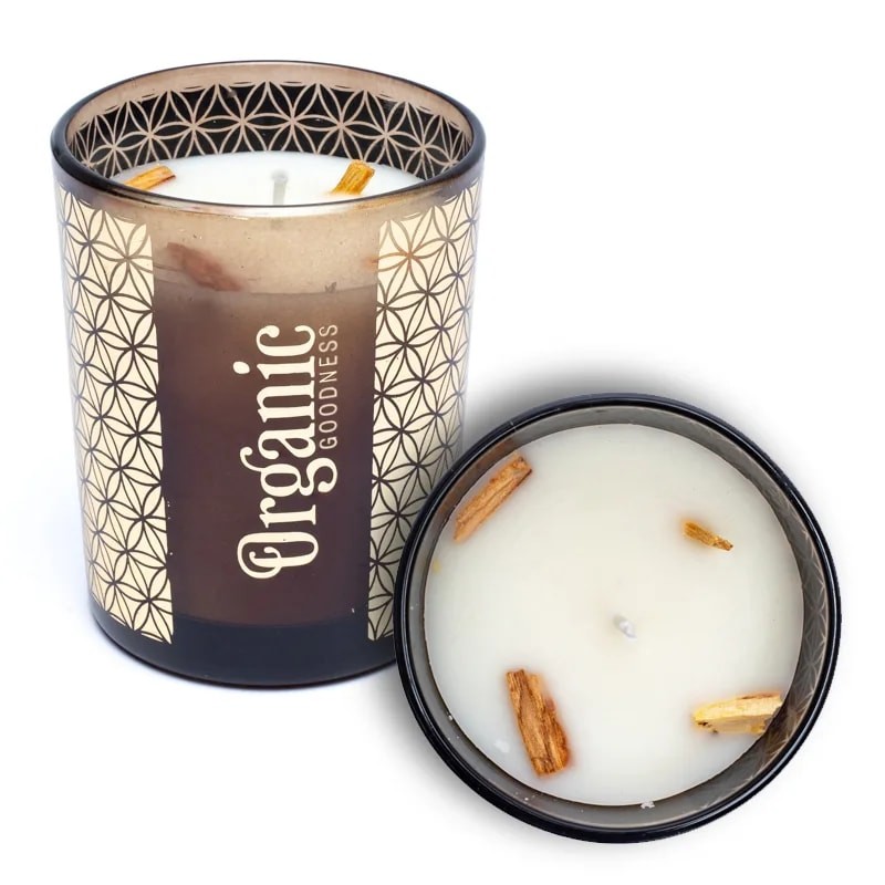 Scented soy wax candle Palo Santo & Cedar, Organic Goodness