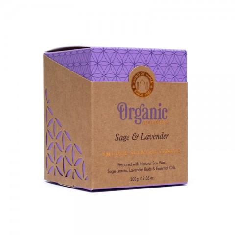 Aromātiskā sojas vaska svece Sage & Lavander, Organic Goodness