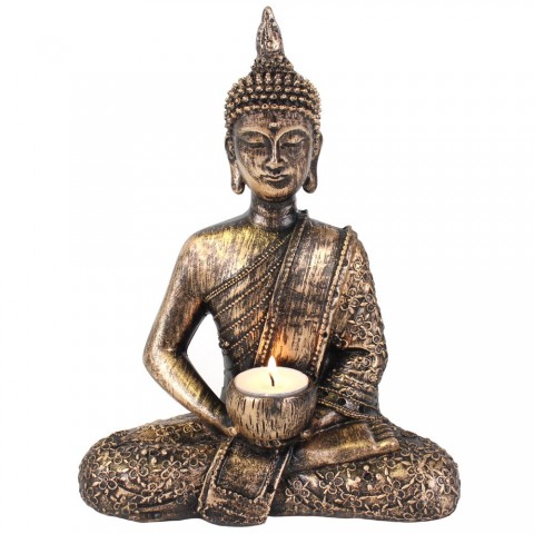 Tējas sveces turētājs Sēdošs Taizemes Buda, 27cm