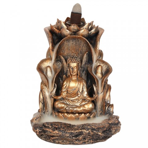 Backflow ūdenskrituma efekta turētājs bronzas Budha