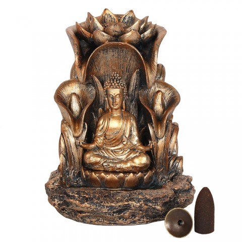 Backflow ūdenskrituma efekta turētājs bronzas Budha