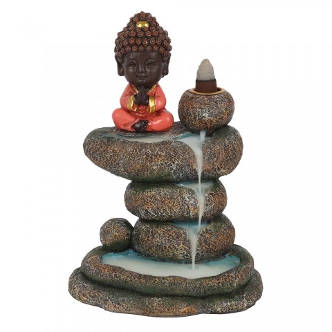 Reversā ūdenskrituma efekta vīraka turētājs Sarkans Buda uz dīķa klints