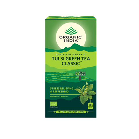 Аюрведический чай Tulsi Green Tea Classic, Organic India, 25 пакетиков