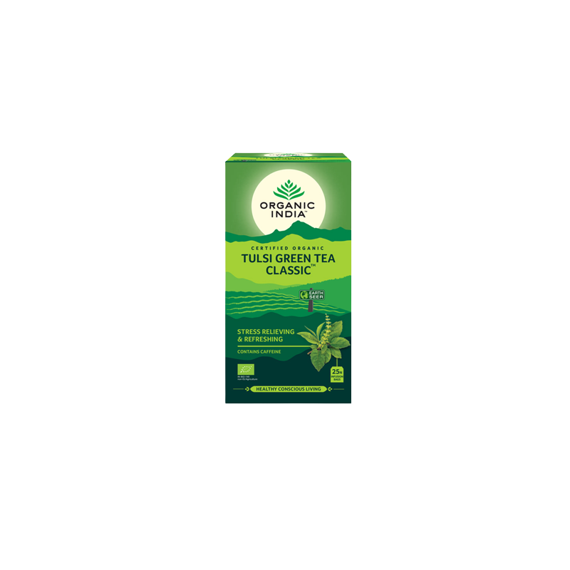 Аюрведический чай Tulsi Green Tea Classic, Organic India, 25 пакетиков