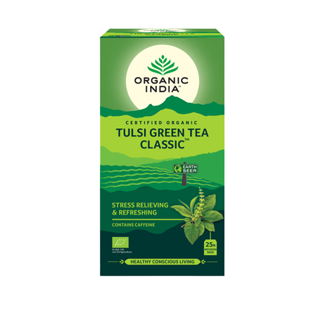 Ayurvedic Tea Tulsi zaļā tēja Classic, Organic India, 25 paciņas
