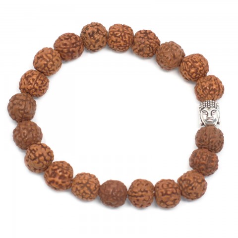 Elasticated brown bracelet Buddha Bangle, brown, 1cm