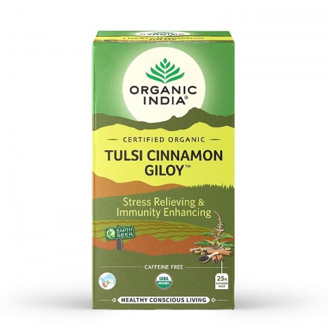 Ājurvēdas tēja Tulsi ar kanēli, Organic India, 25 paciņas