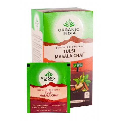 Ajūrvēdas tēja Tulsi Masala Chai, Organic India, 25 paciņas
