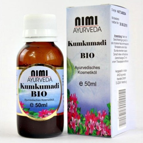Ajūrvēdas sejas eļļa Kumkumadi, Nimi Ayurveda, organiska, 50 ml