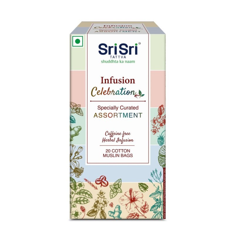 Ājurvēdas zāļu tēju komplekts Infusion Celebration, Sri Sri Tattva, 20 paciņas