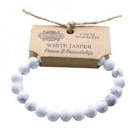 Energy bracelet for peace and friendship White Jasper