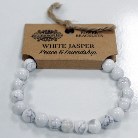 Energy bracelet for peace and friendship White Jasper