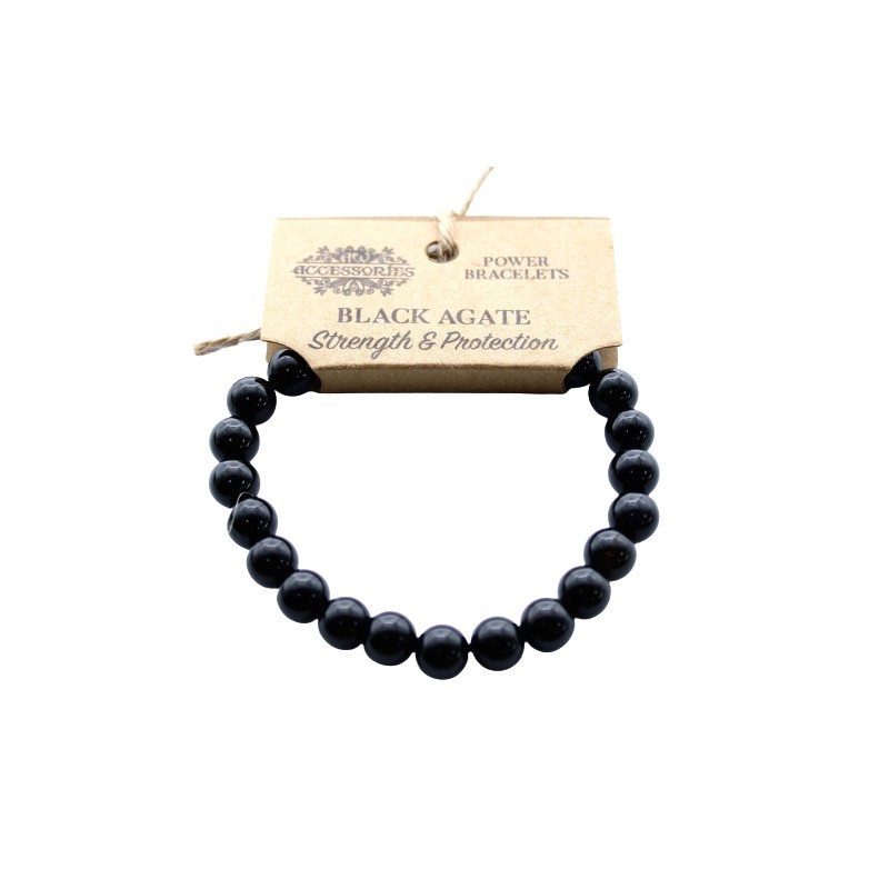 Energy bracelet for strength and protection Black Agate