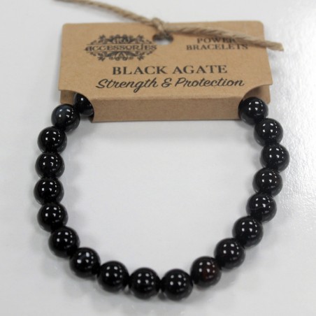 Energy bracelet for strength and protection Black Agate