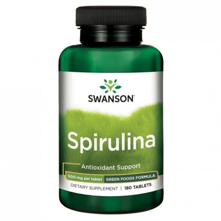 Spirulīna, Swanson, 500 mg, 180 tabletes