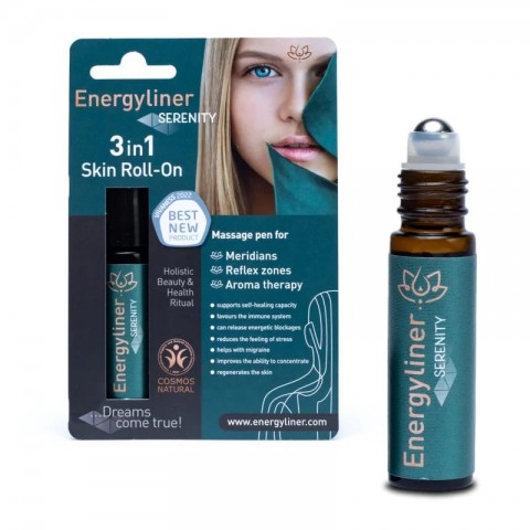 Ājurvēdas masāžas bumbiņa Skin Aromatherapy Serenity Skin Roll-On, Energyliner, 10ml