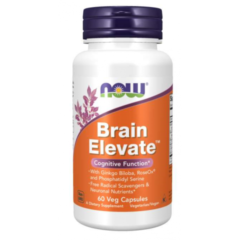 Uztura bagātinātājs Brain Elevate, NOW, 60 kapsulas