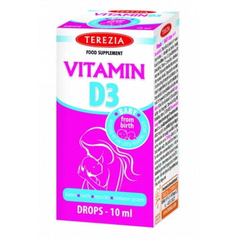 Zīdaiņu šķidrais vitamīns D3 400 SV, Terezija, 10ml