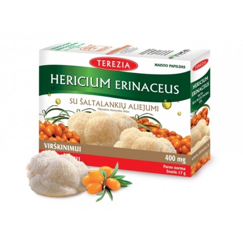 Гриб Hericium Erinaceus с облепиховым маслом, Терезия, 60 капсул