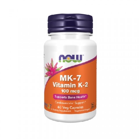 K-2 vitamīns (MK7), NOW, 100mcg, 60 kapsulas