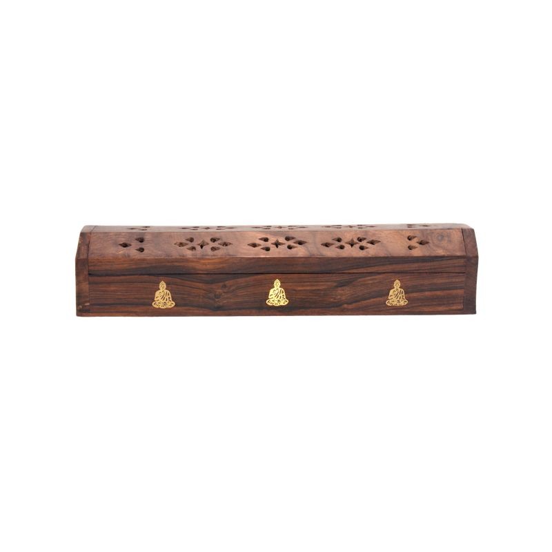 Wooden incense holder-box Buddha, Sattva Ayurveda