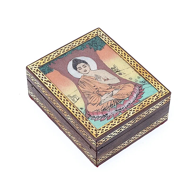 Tarot or jewellery box Buddha with bodhi tree
