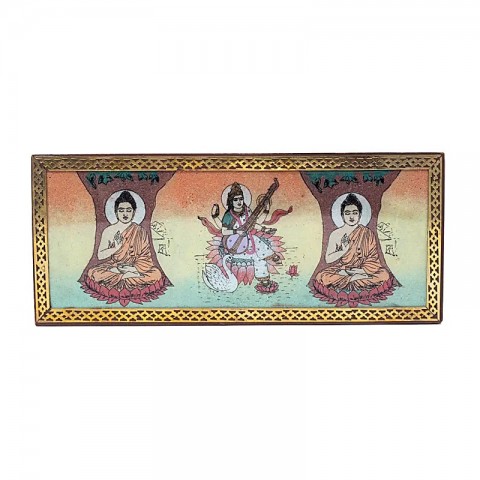 Tarot or jewellery box Buddha and Saraswati