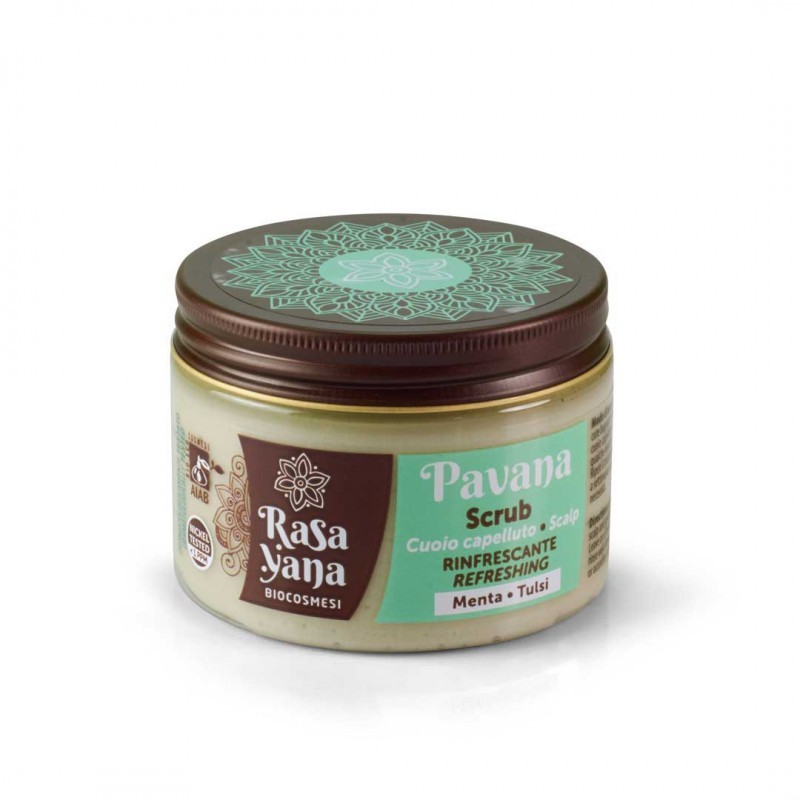 Refreshing scalp scrub Mint Tulsi Pavana, Rasayana Biocosmesi, 150ml