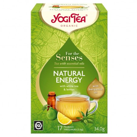 Baltā tēja ar ēteriskajām eļļām Natural Energy, Yogi Tea, 17 paciņas