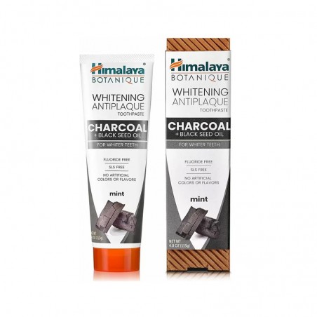 Whitening toothpaste against plaque with charcoal and black cumin oil, Himalaya, 113g