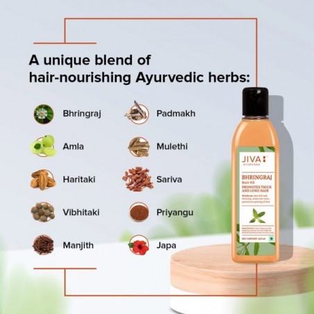 Stiprinoša matu eļļa Bhringraj, Jiva Ayurveda, 120ml