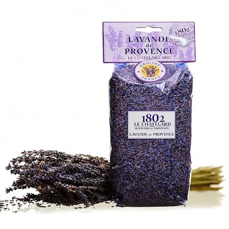 Lavender flowers in clear cellophane bag Lavandin, Le Chatelard 1802, 100g