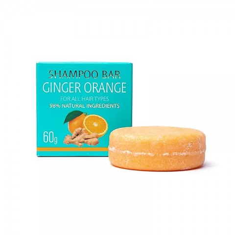 Dabīgs cietais šampūns Ginger Orange, Saules Fabrika, 60g